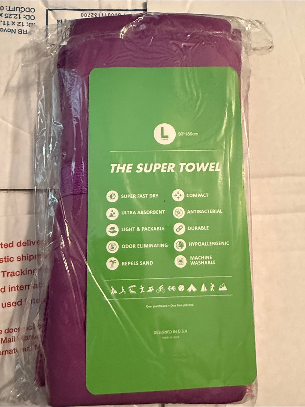 The Super Towel - Purple Microfiber Travel & Bath Towel